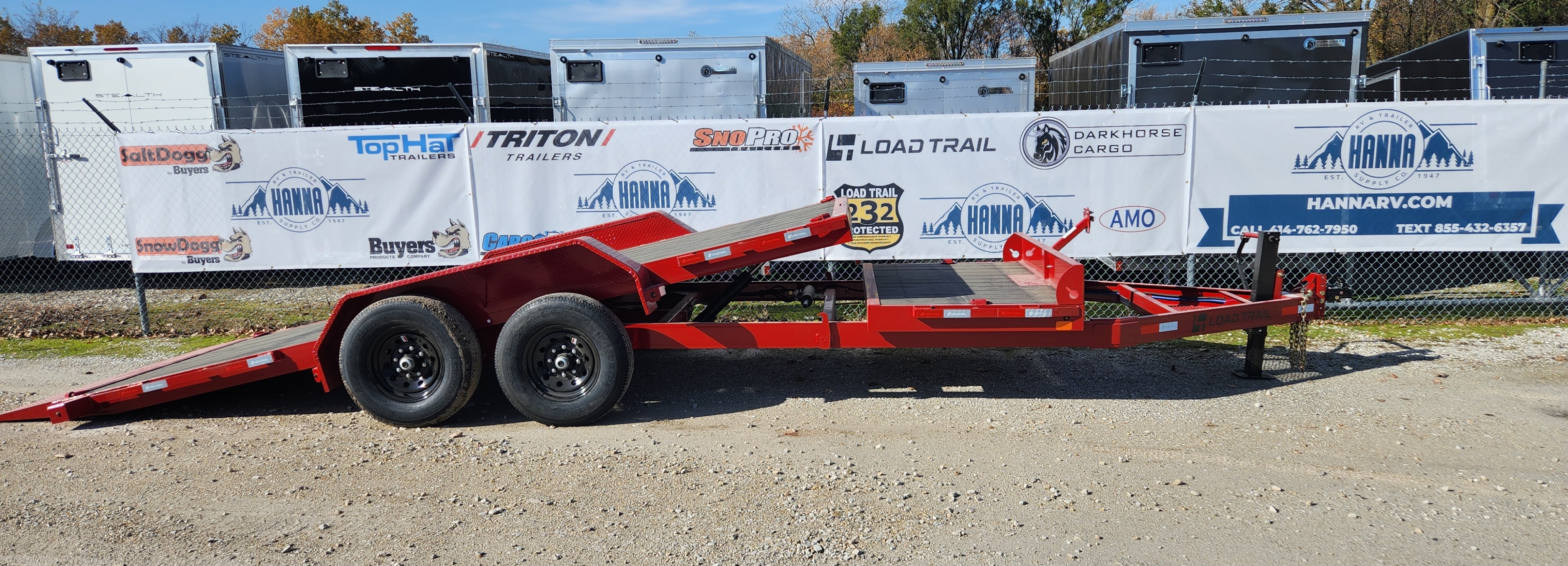 Load Trail 83" X 20' Tandem Axle  14,000 LB Tilt Deck Trailer- Red